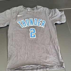 Nike Kids Gray Thunder Tee with Blue Accents